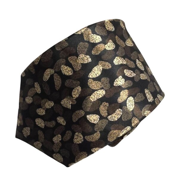 Prince Gino Woven In Italy Mens Tie Gold Brown Abstract Pattern - Picture 1 of 4